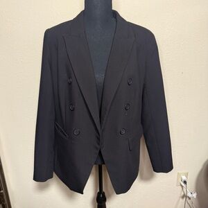 Women’s Classic Black Double-Breasted Blazer Large